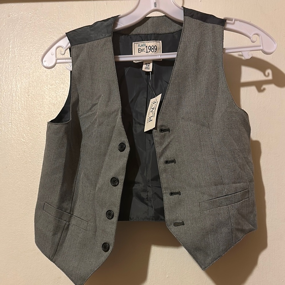 Gray Button-Up Vest